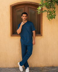 Men's pajamas, half-sleeve T-shirt and Sambox printed trousers