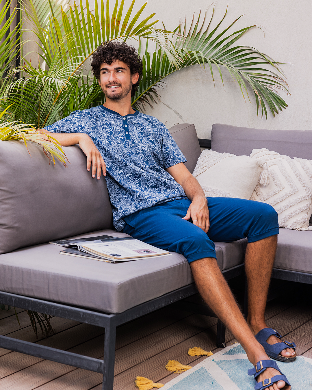 Summer vibes 2 بيجاما رجالي نص كم بنتاكور