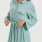 Women's Short Sleeve Shirt with Buttons, Chest Pockets, and Waist Tie