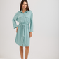 Women's Short Sleeve Shirt with Buttons, Chest Pockets, and Waist Tie