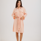 Women's Short Sleeve Shirt with Buttons, Chest Pockets, and Waist Tie