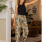 Women's patterned viscose trousers