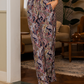 Women's patterned viscose trousers
