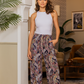 Women's patterned viscose trousers