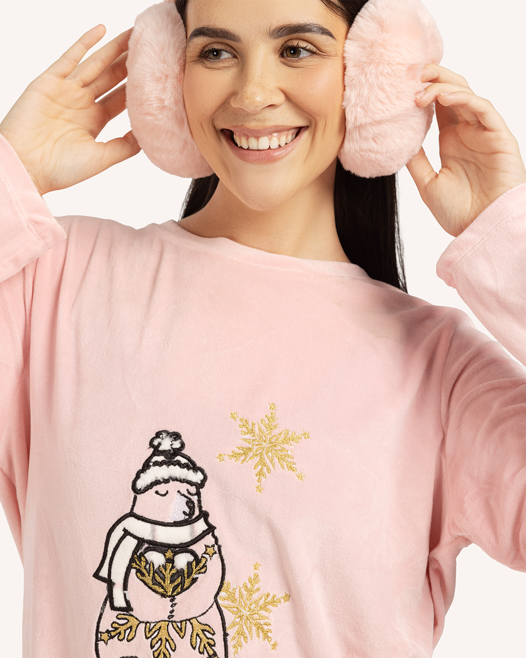 happy winter women's snowman pajamas