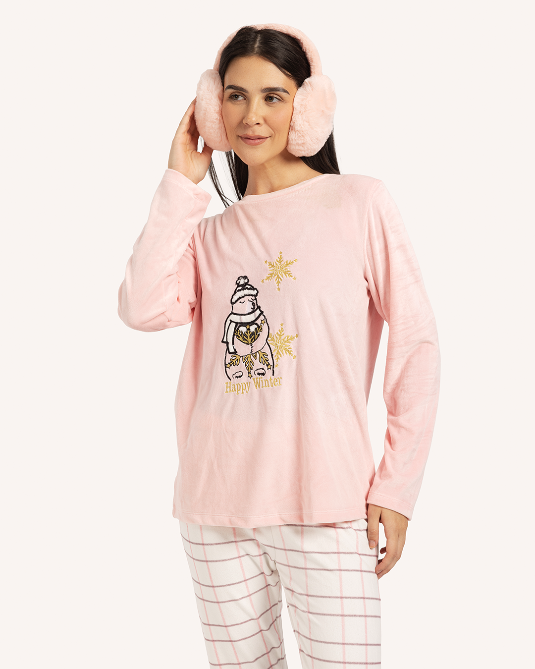 happy winter women's snowman pajamas