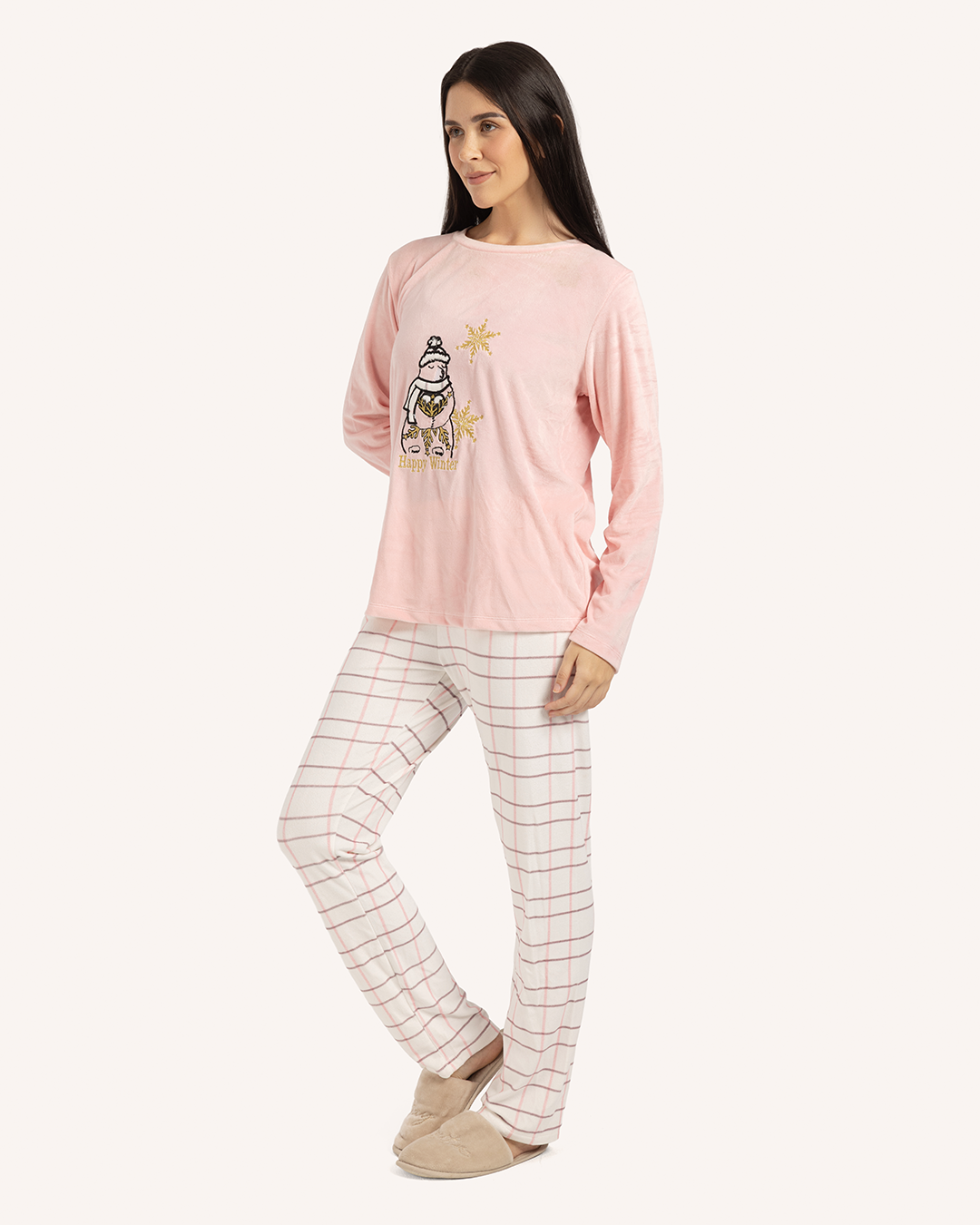 happy winter women's snowman pajamas