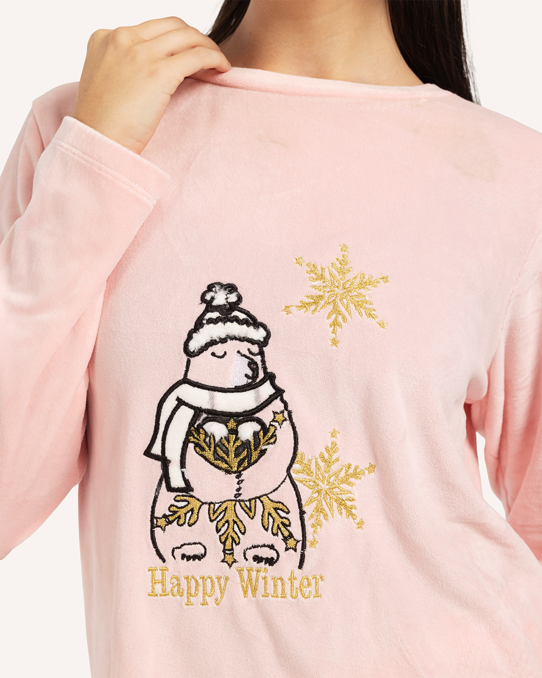 happy winter بيجامه حريمي رجل الثلج