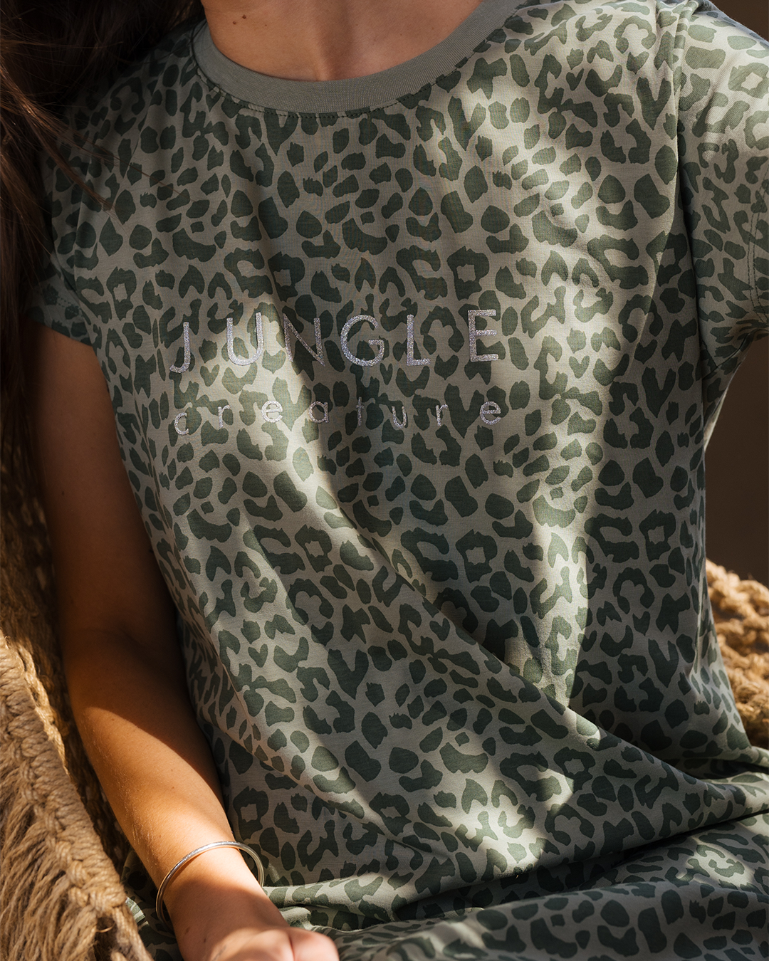 Green Tiger Women's Half Sleeve Nightgown