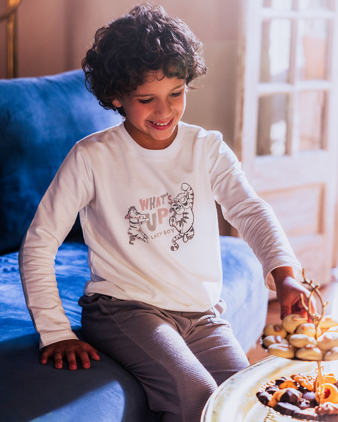 What's Up Lazy Boy بيجاما أولادي كُم طويل