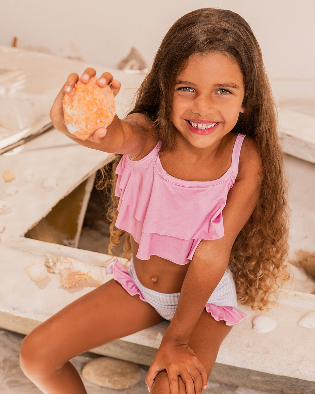 Blue Stripe مايوه بناتي قطعتين