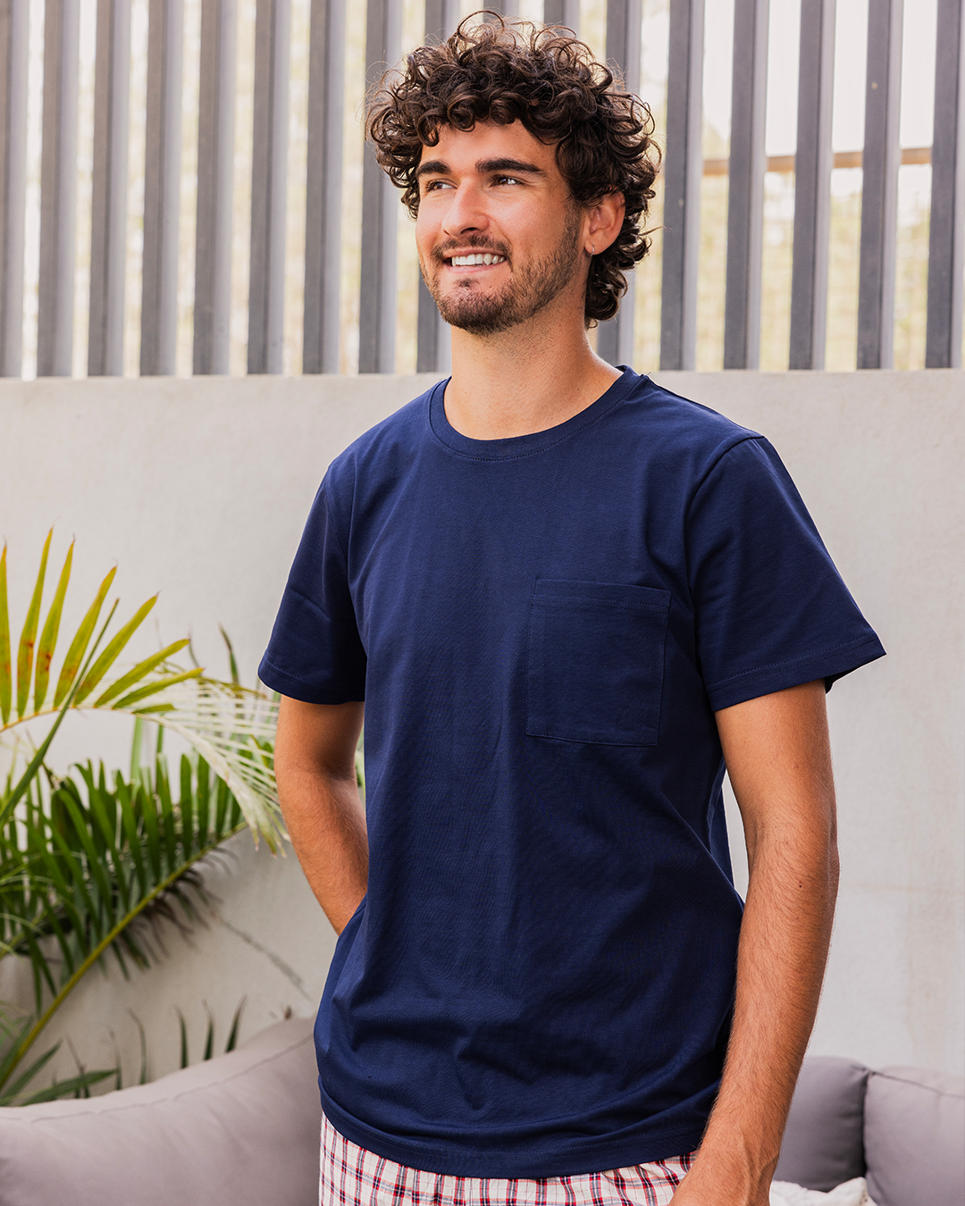 Plaid Pattern بيجاما رجالي شورت