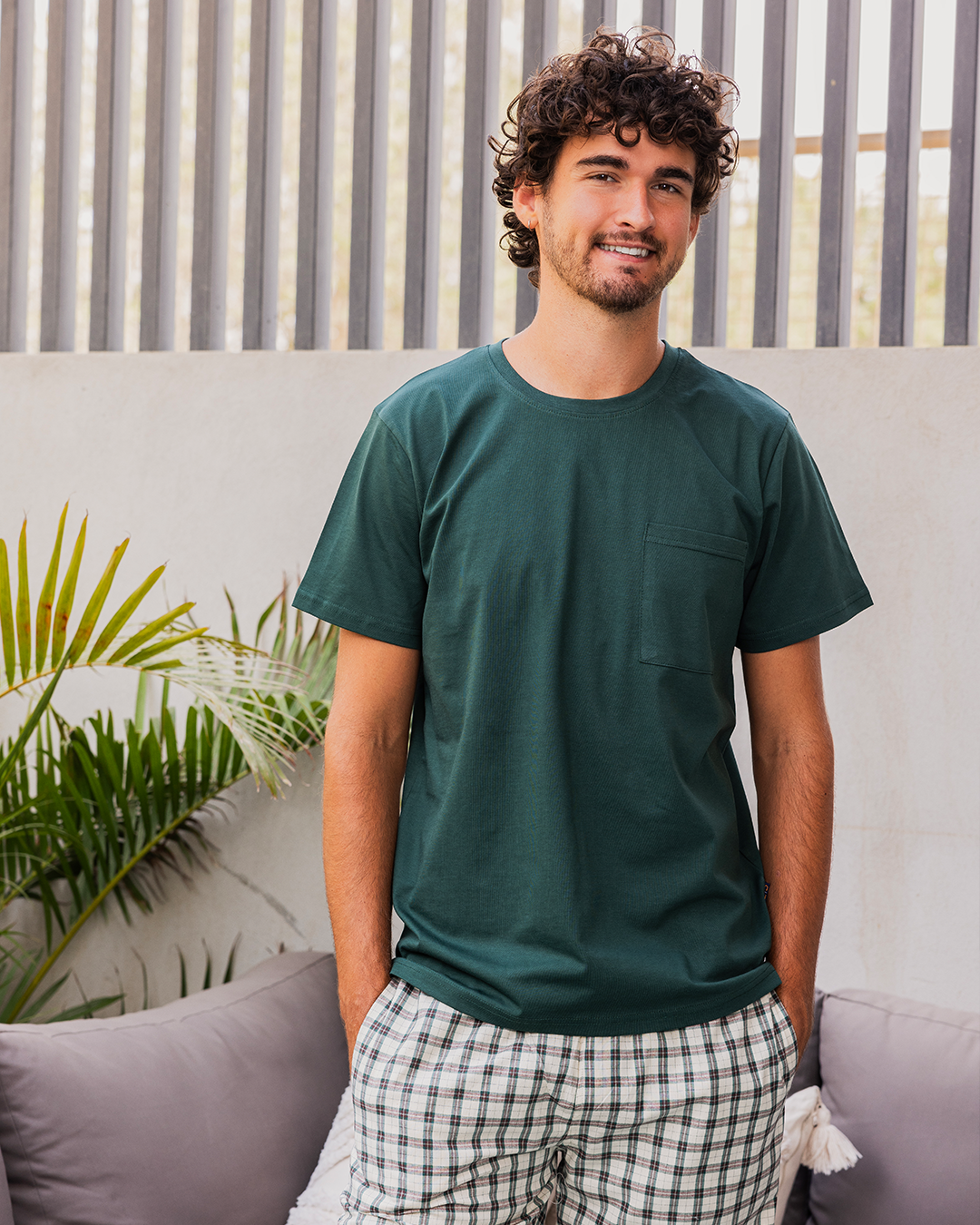 Plaid Pattern بيجاما رجالي شورت