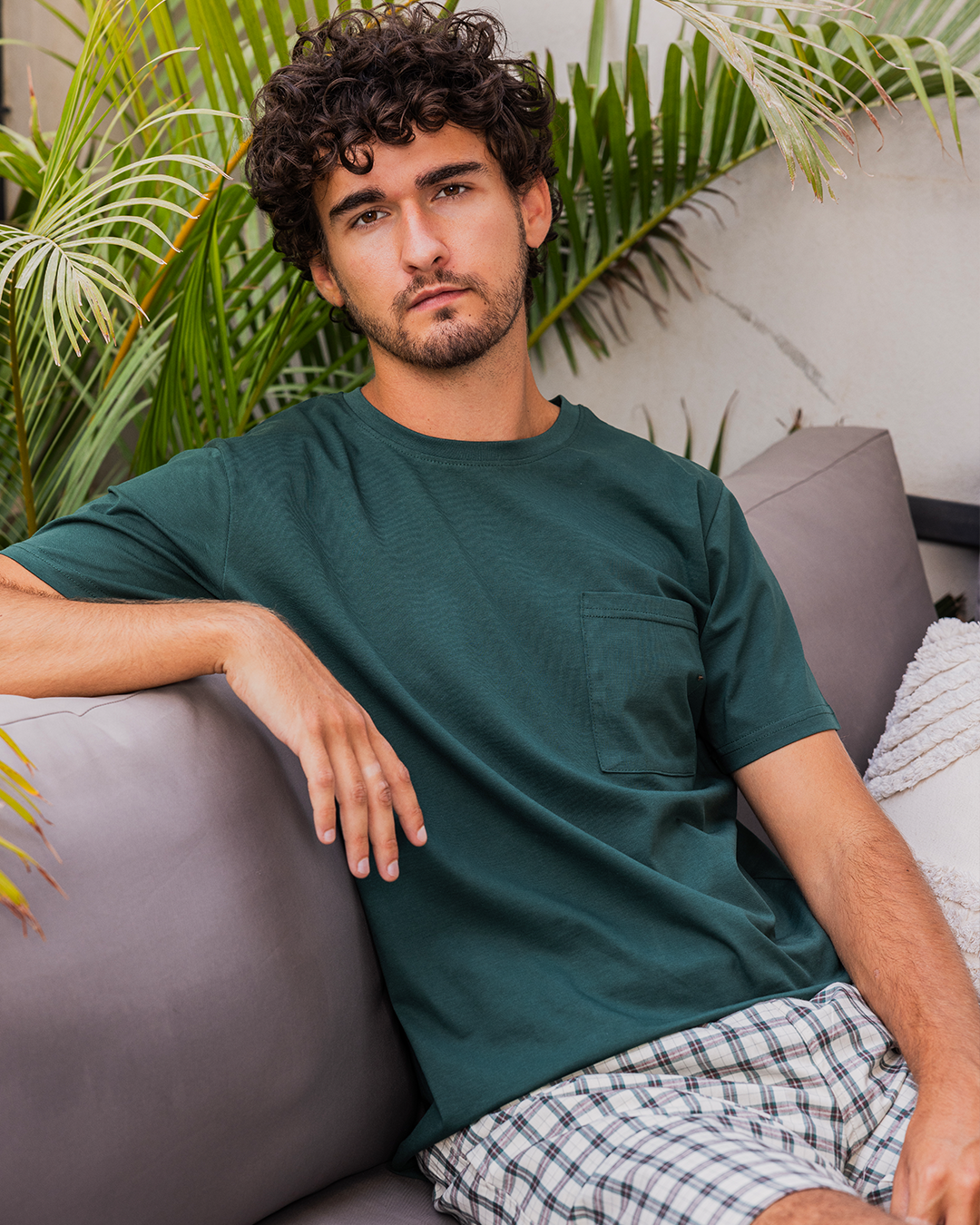 Plaid Pattern بيجاما رجالي شورت