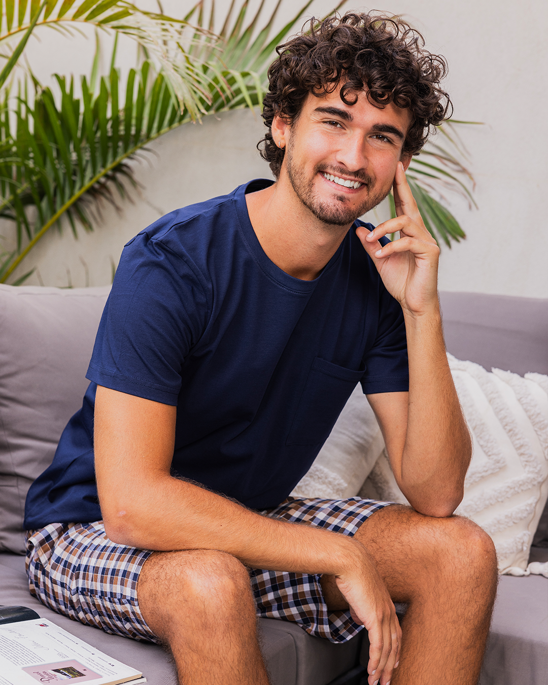 Plaid Pattern بيجاما رجالي شورت