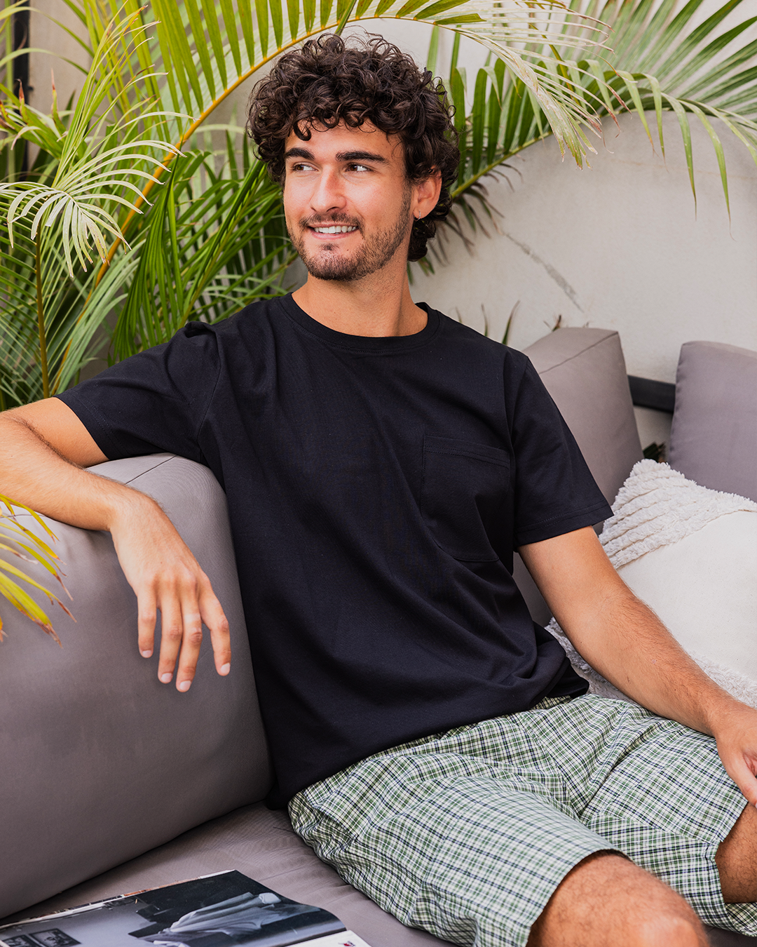 Plaid Pattern بيجاما رجالي شورت