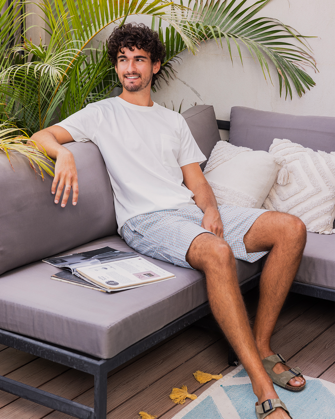 Plaid Pattern بيجاما رجالي شورت