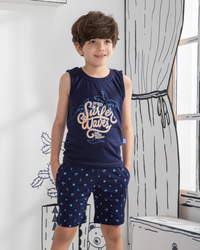 Surfer waves boys' cat pajamas and cotton shorts