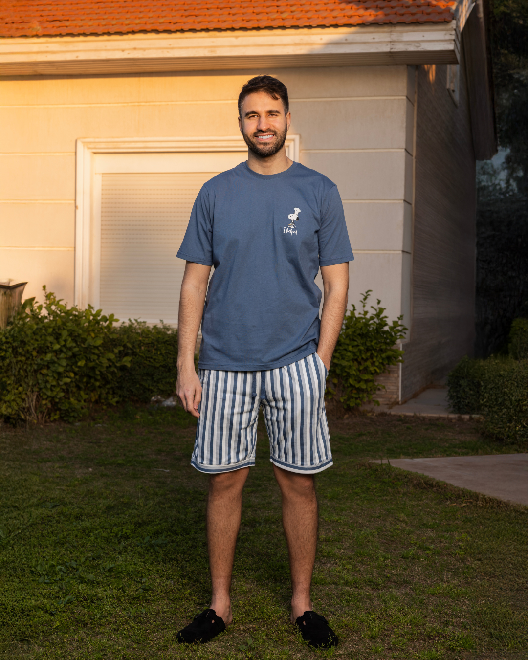 Eid Snoopy half sleeve pajamas shorts summer melton