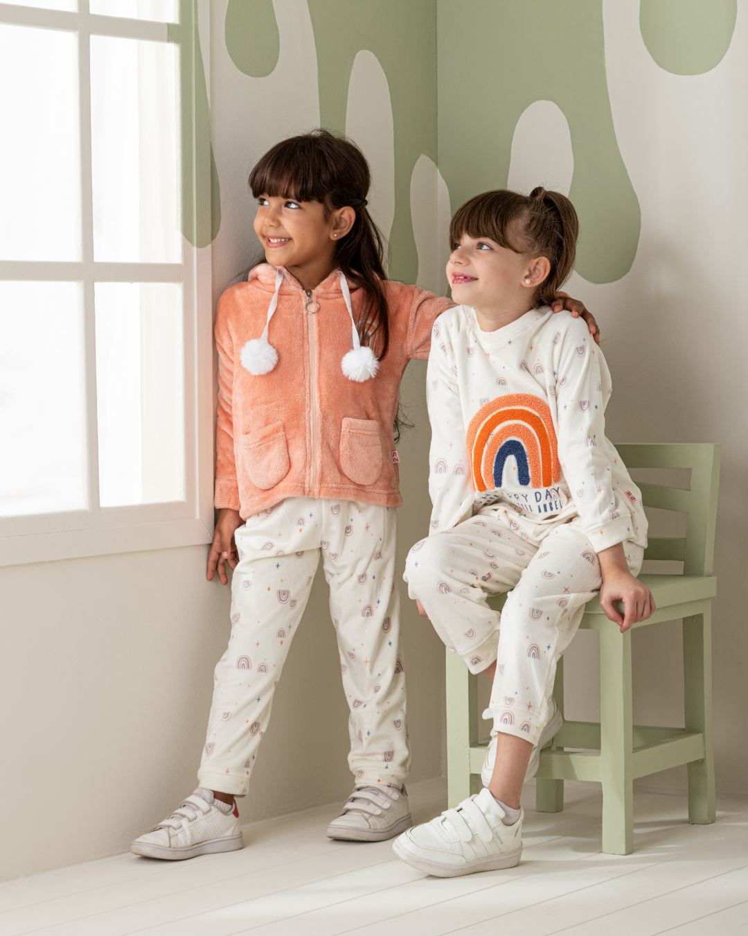 Rainbow girls pajamas for two men