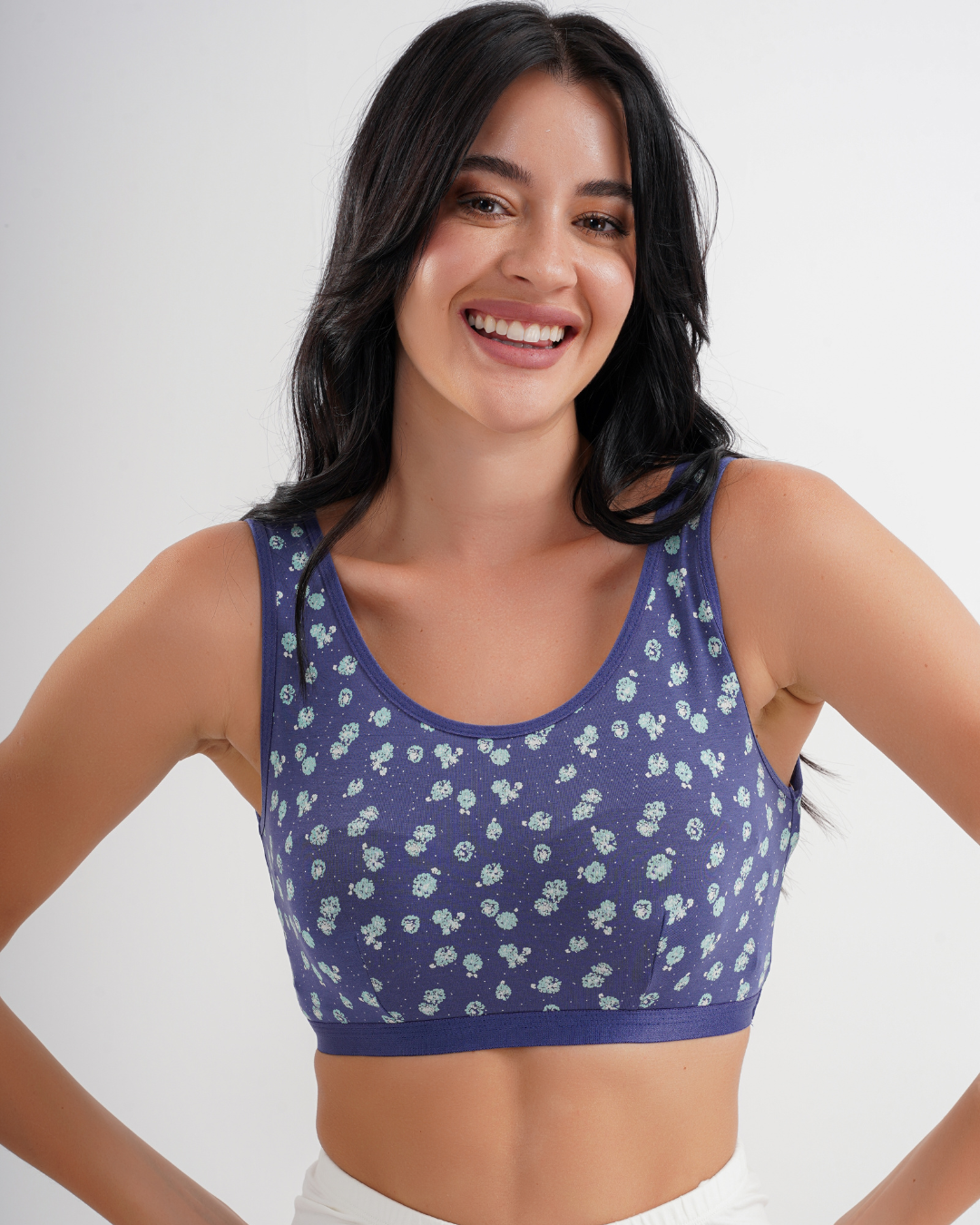2S soft bra, wide strap, printed