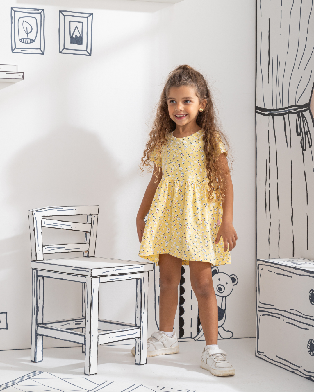 Floral dress Children's dress for girls printed with flowers