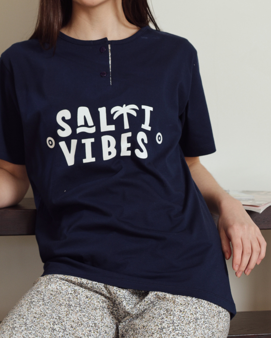 Women's pajamas text, how much and pants are dotted