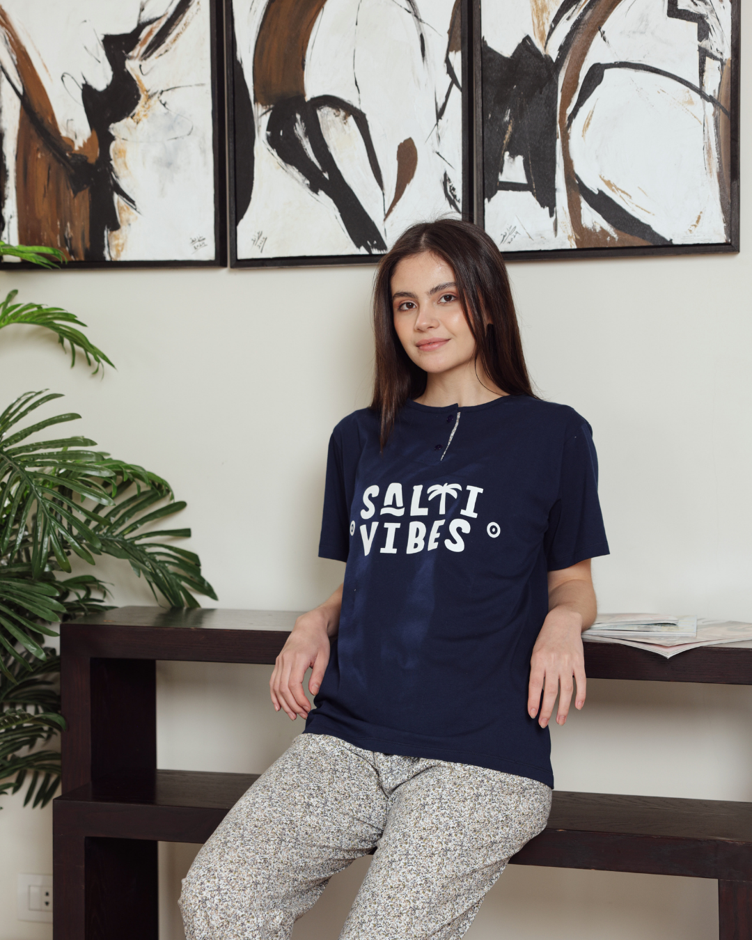 Women's pajamas text, how much and pants are dotted