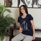 Women's half-sleeve pajamas with palm print