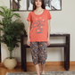 Women's half-sleeve pajamas and patterned shorts