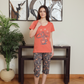 Women's half-sleeve pajamas and patterned shorts