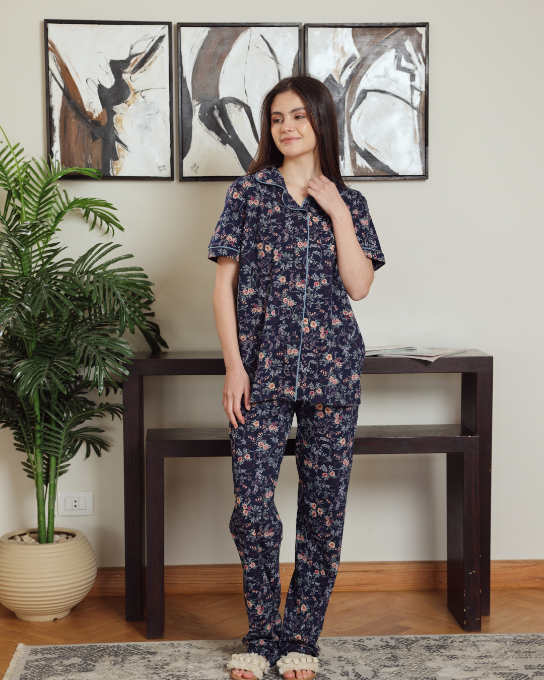 Women's pajamas, classic printed pants