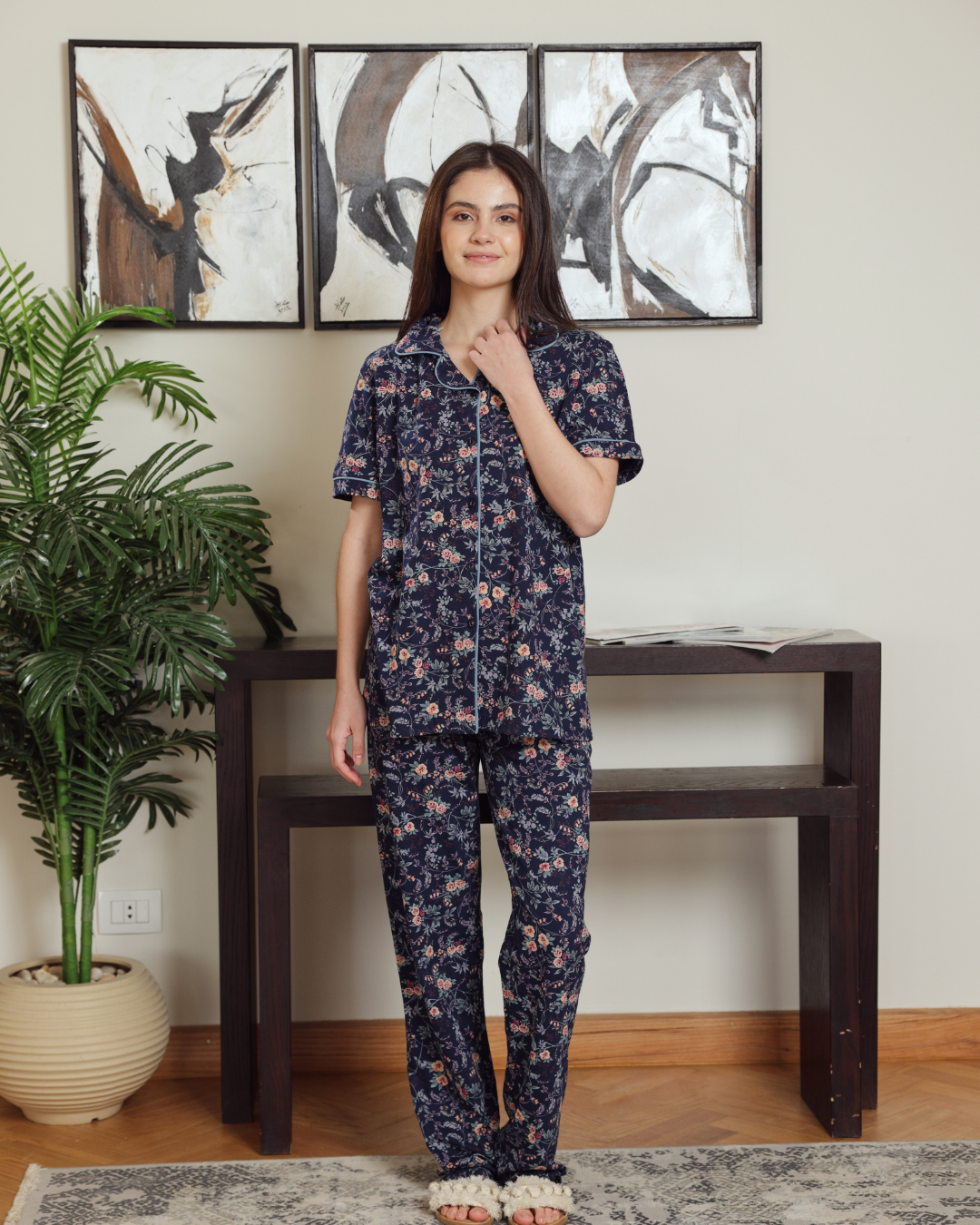 Women's pajamas, classic printed pants