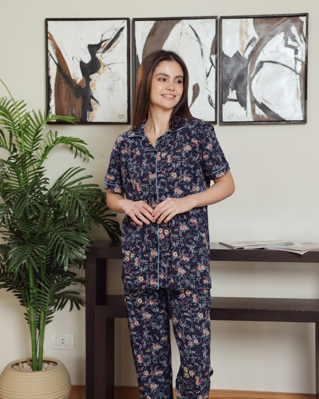 Women's pajamas, classic printed pants