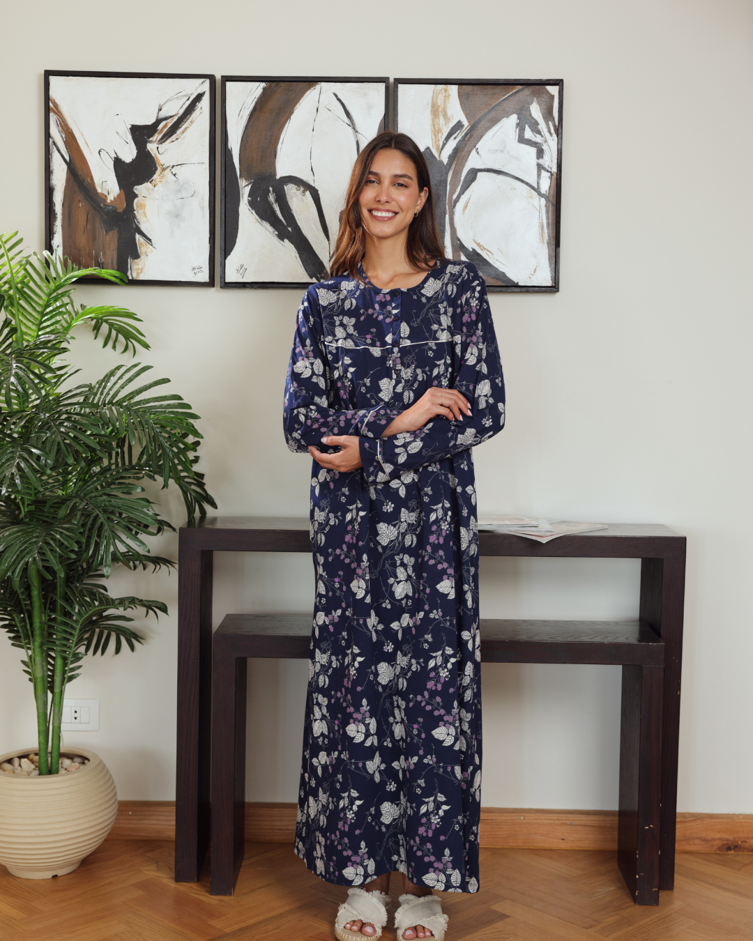 نايت شيرت حريمي بكم مشجر