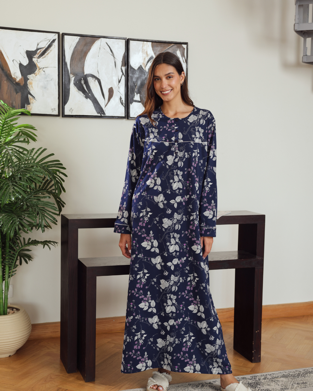 نايت شيرت حريمي بكم مشجر