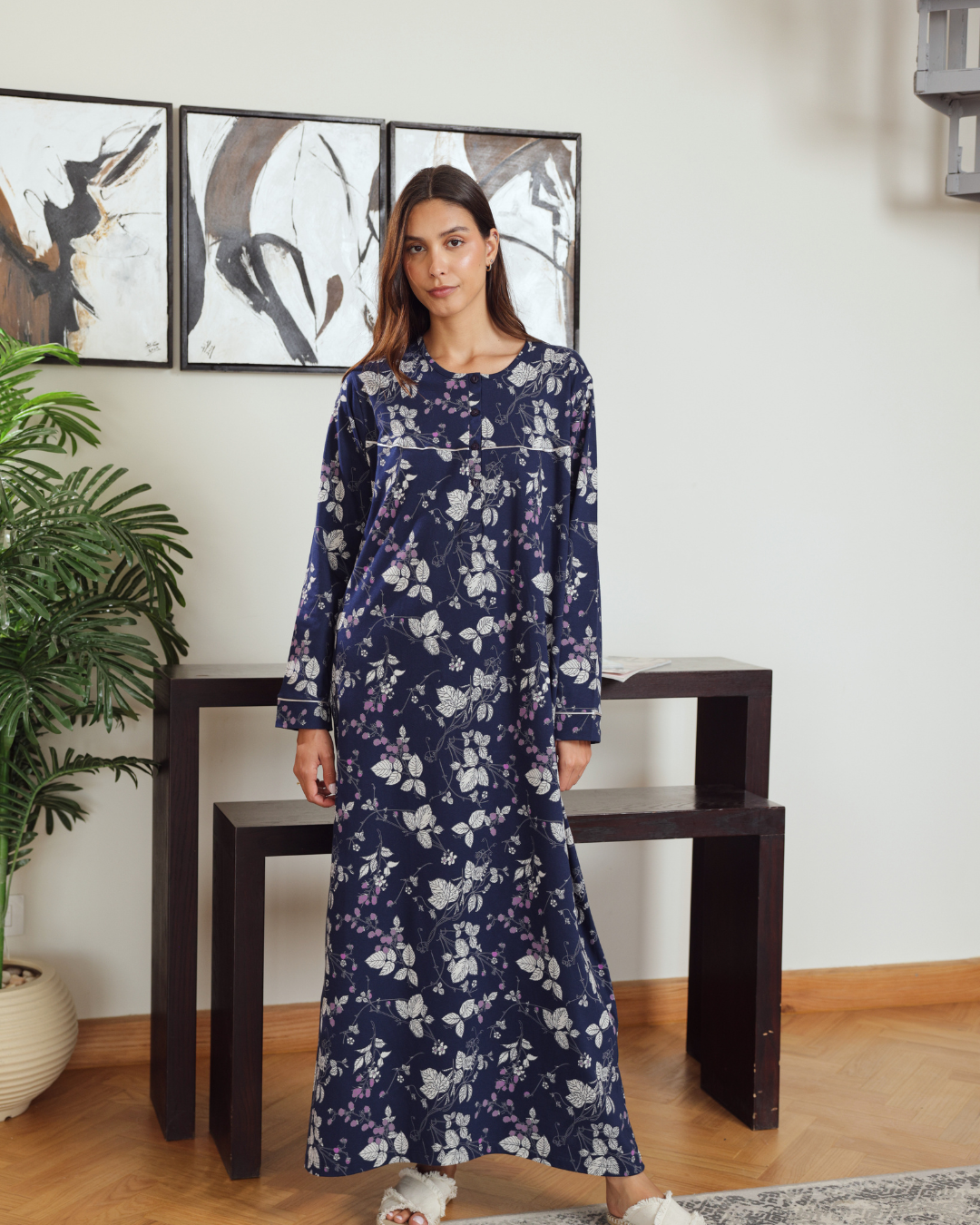 نايت شيرت حريمي بكم مشجر