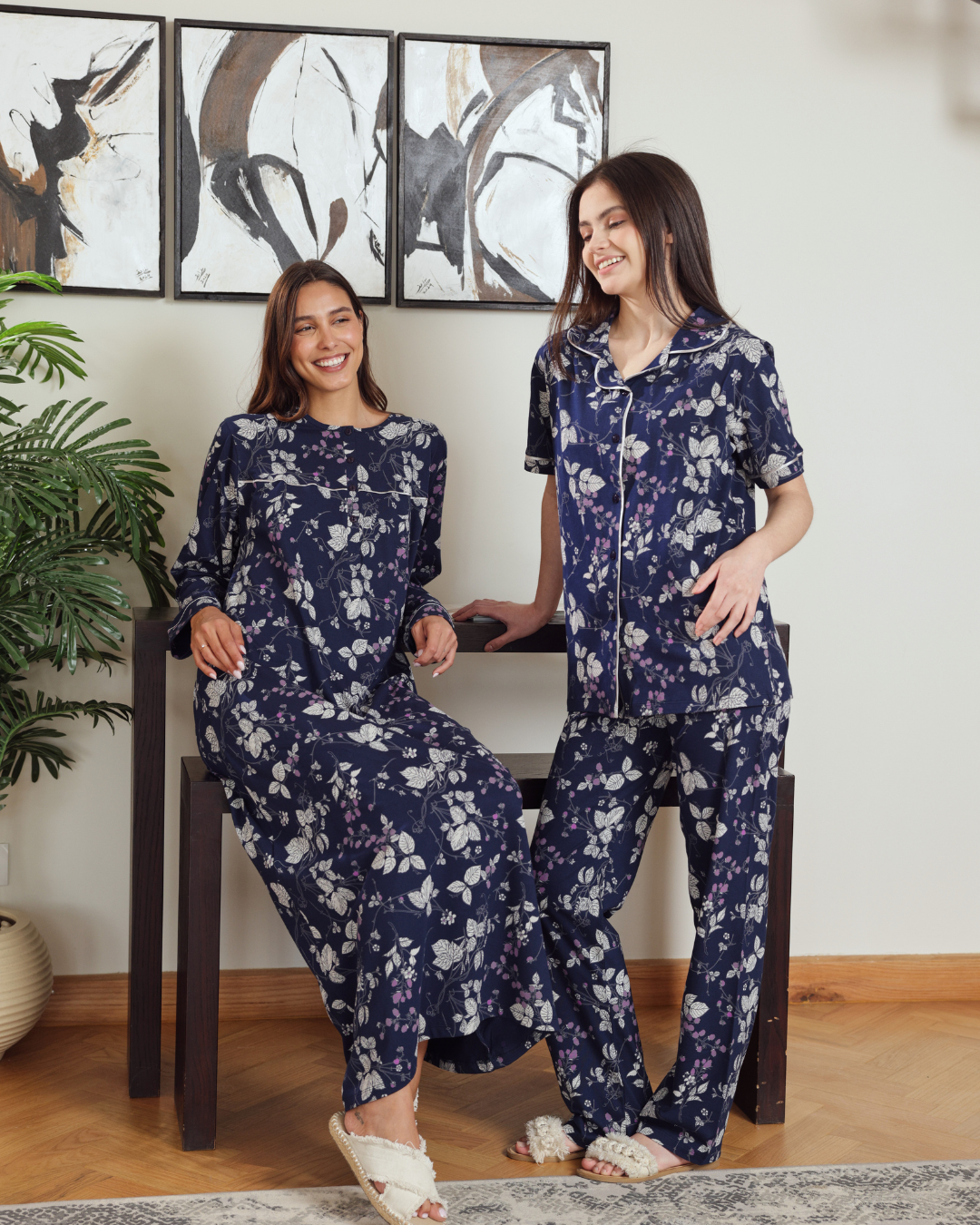 نايت شيرت حريمي بكم مشجر