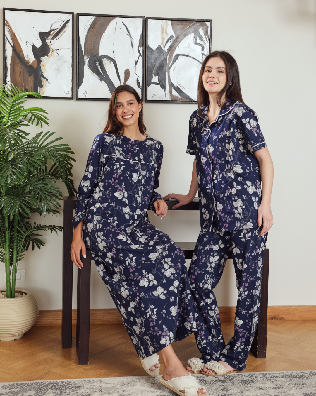 نايت شيرت حريمي بكم مشجر