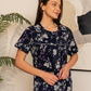 Women's half-sleeve patterned night shirt