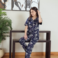 Classic women's pajamas, half sleeves and patterned pants