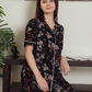 Classic women's pajamas, half sleeves and patterned pants