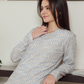 Women's night shirt with patterned sleeves