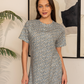 Women's Round Neck Half Sleeve Printed Night Shirt