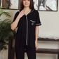 Women's classic plain half-sleeve pajamas
