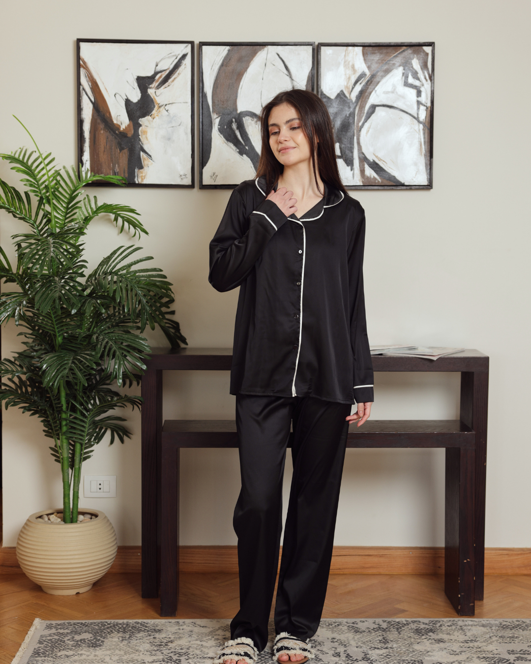 بيجاما حريمي ستان  و بنطلون كلاسيك سادة