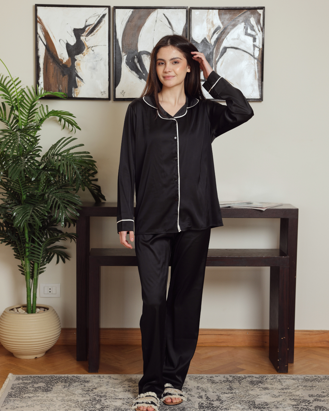 بيجاما حريمي ستان  و بنطلون كلاسيك سادة