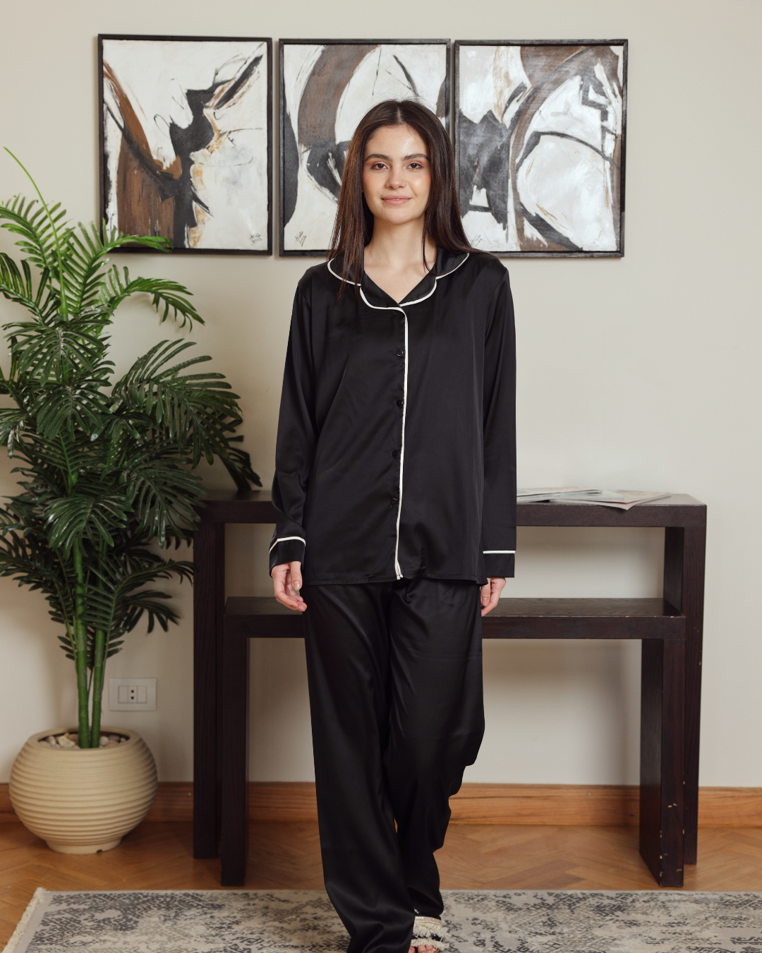 بيجاما حريمي ستان  و بنطلون كلاسيك سادة