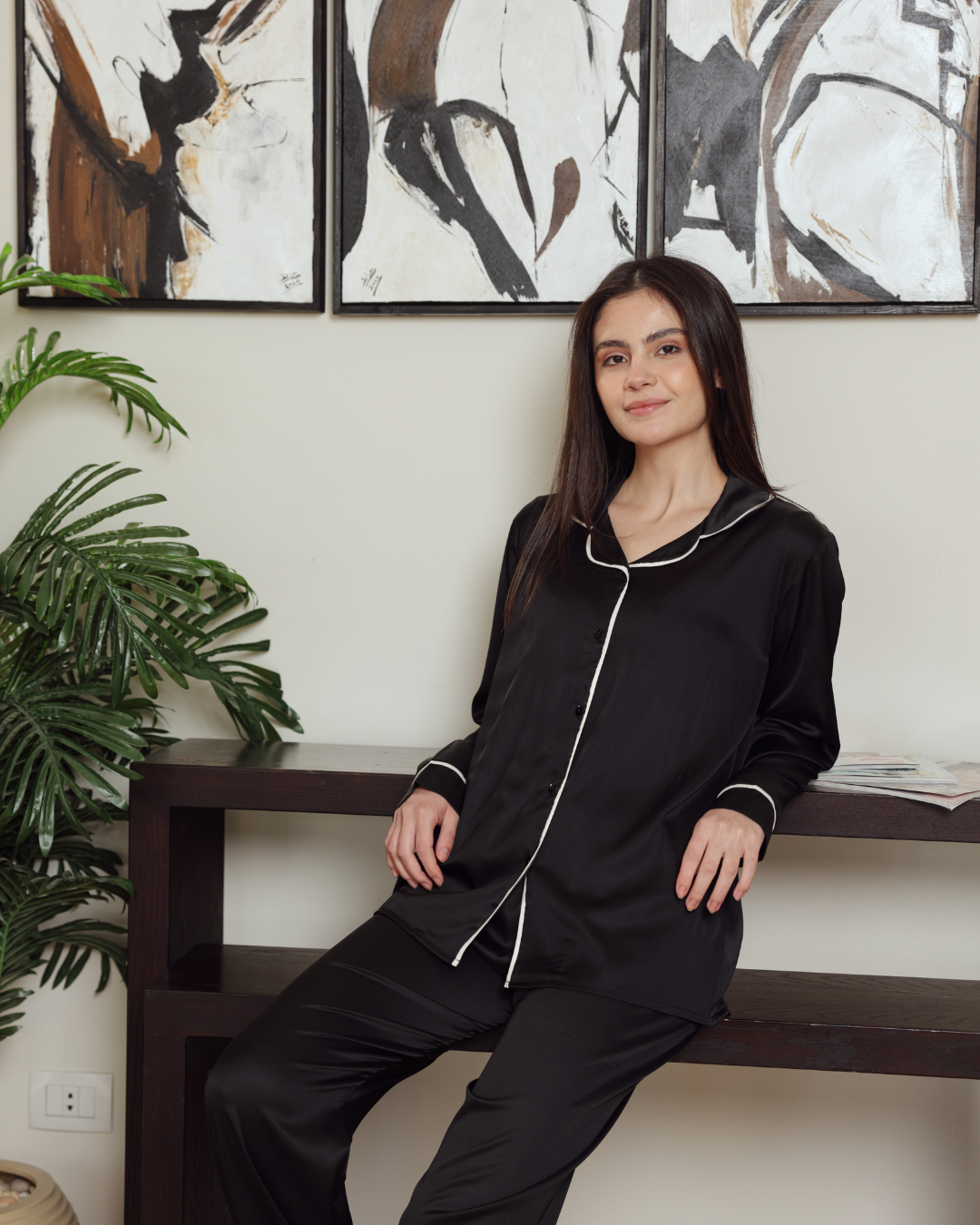 بيجاما حريمي ستان  و بنطلون كلاسيك سادة