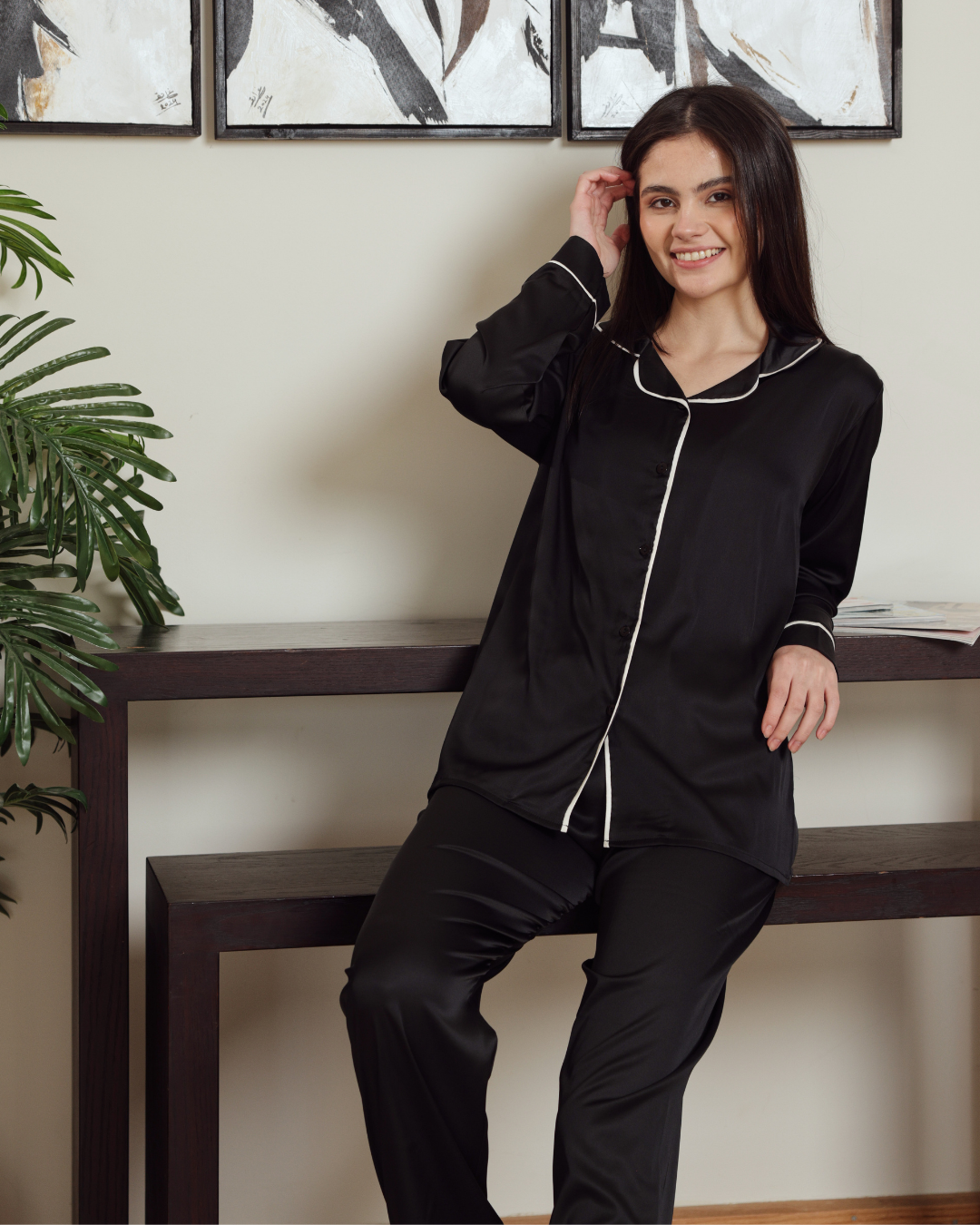 بيجاما حريمي ستان  و بنطلون كلاسيك سادة